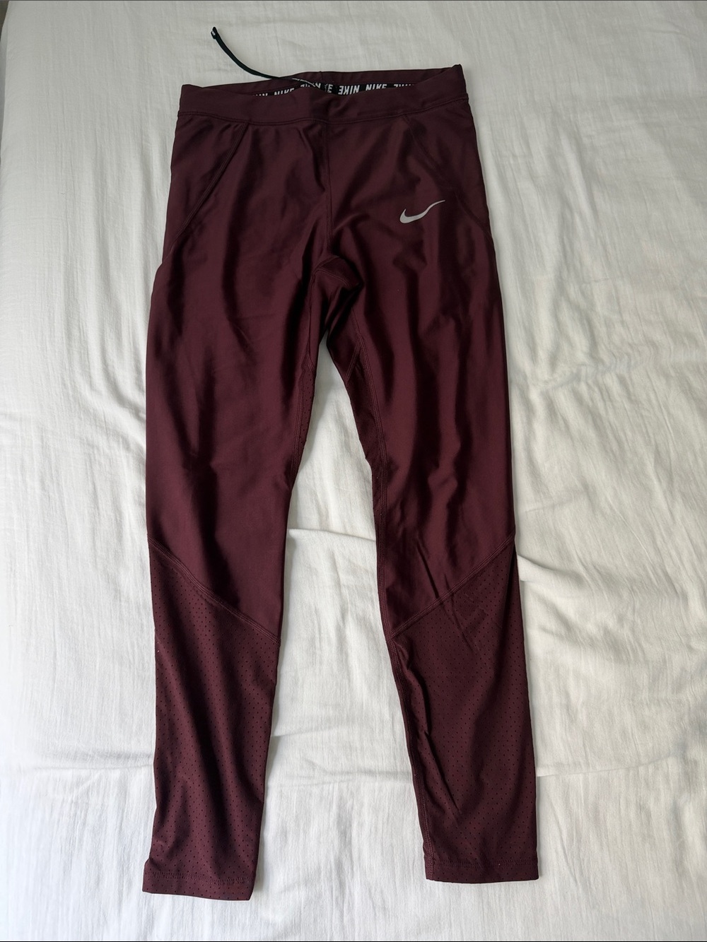 Nike Men’s Maroon Performance Tights with Reflective Swoosh